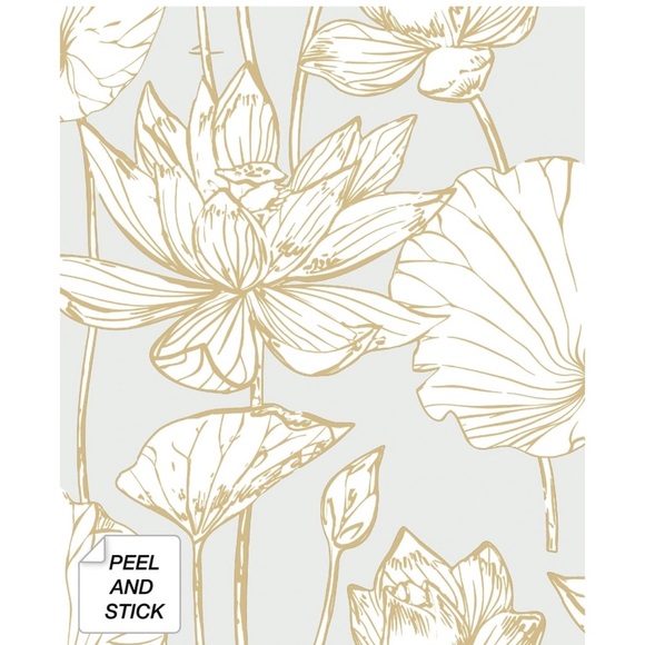 ✨NWT LOTUS FLORAL PEEL & STICK WALLPAPER✨ - Picture 2 of 9